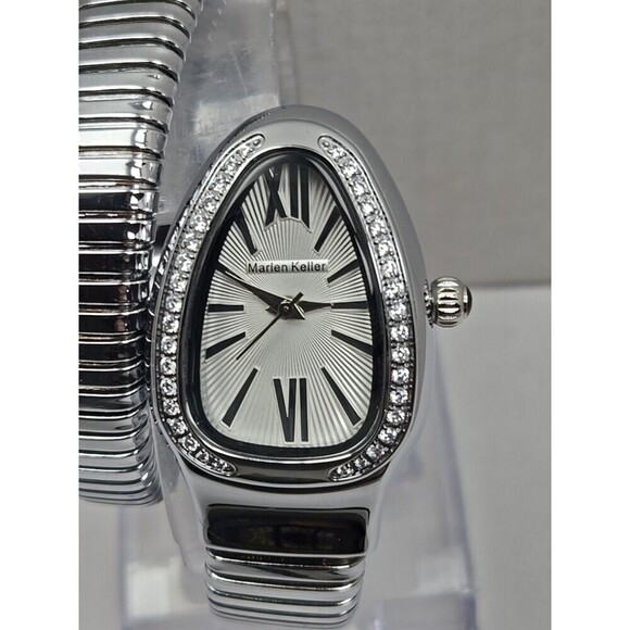Marlen Keller Snake Bracelet Watch Wrap Coil Bangle Rhinestone New Battery M1856 main image 4